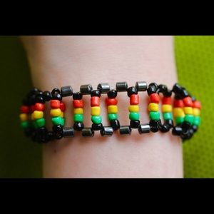 Authentic Jamaican Beaded Hematite Bracelet